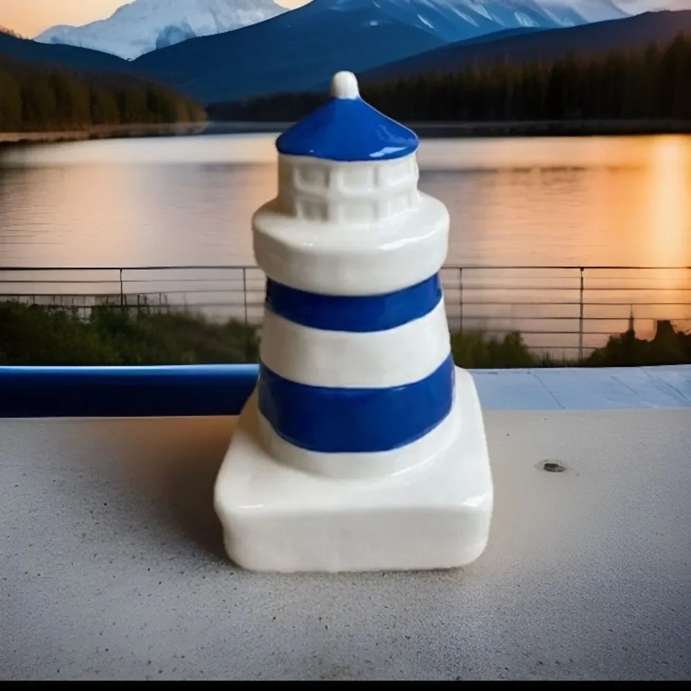 Rae Dunn Ceramic USA Lighthouse Statue